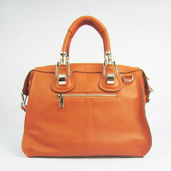 Replica Hermes New Arrival Double-duty leather handbag Orange 60669